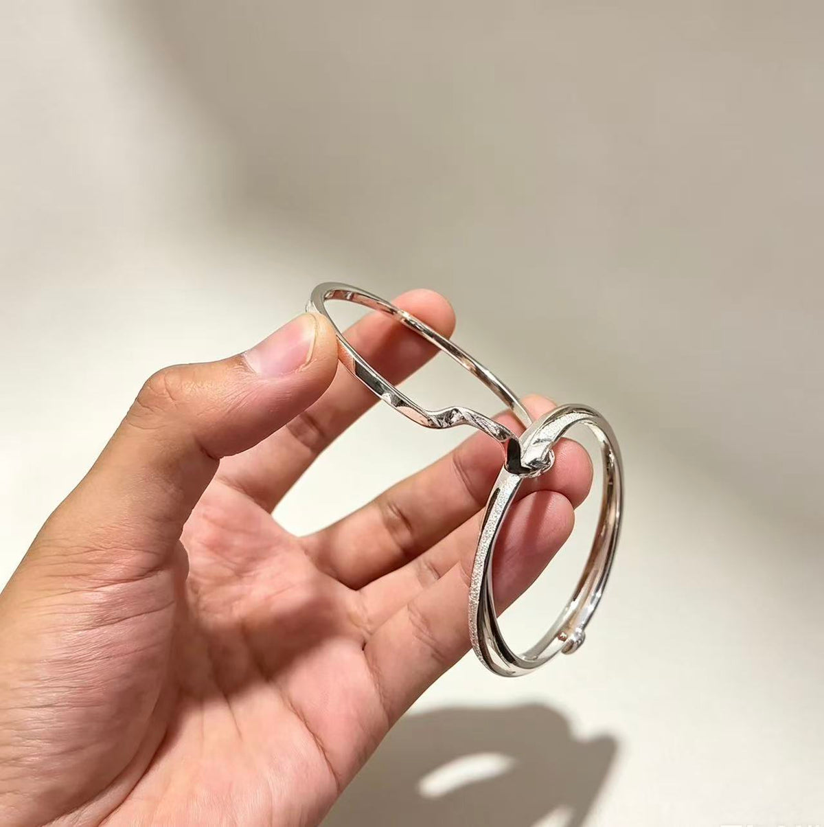 pure silver three loop bracelet supports customization