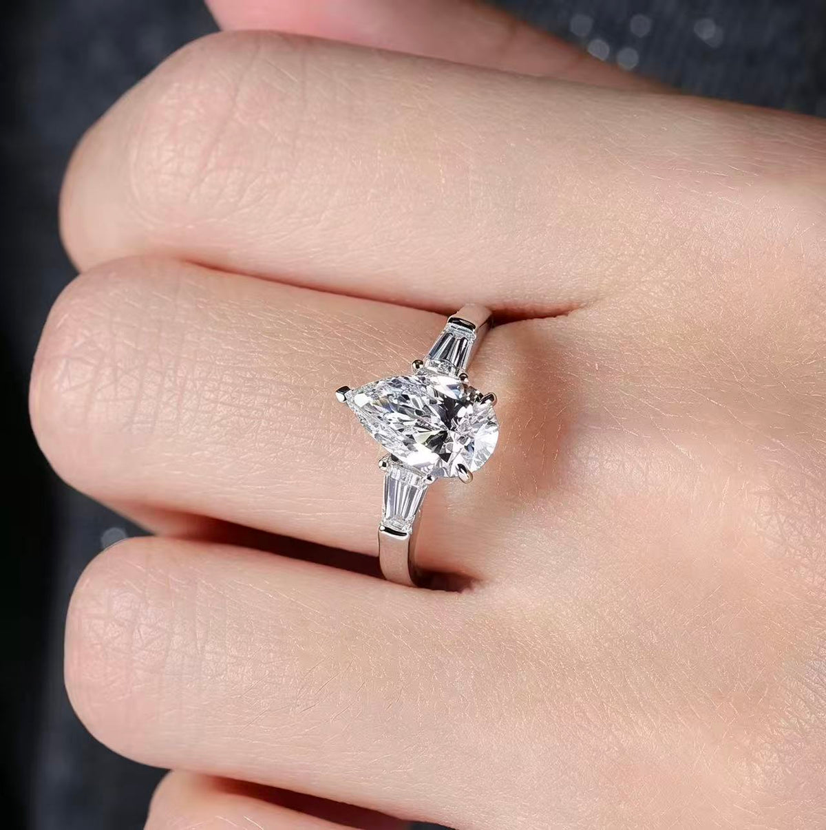 Waterdrop shaped ring