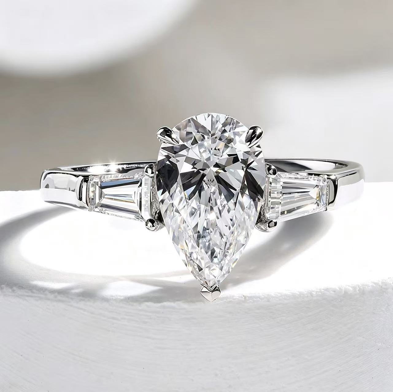 Waterdrop shaped ring
