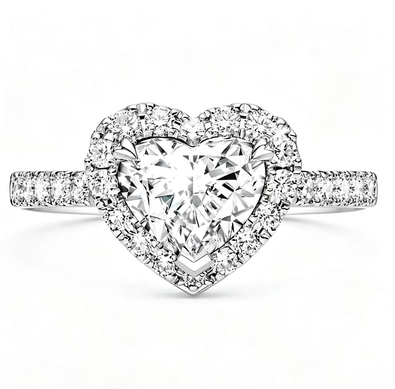 Heart shaped double layered ring