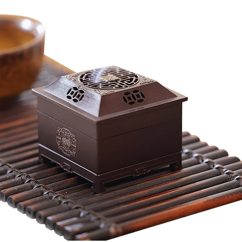 Pure copper square incense burner set