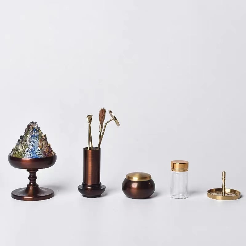 Colorful Glazed Pure Copper BoShan Incense Burner
