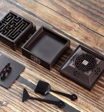 Görseli Galeri görüntüleyiciye yükleyin, Pure copper square incense burner set