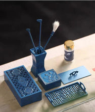 Görseli Galeri görüntüleyiciye yükleyin, Blue Pure Copper Incense Burner Set
