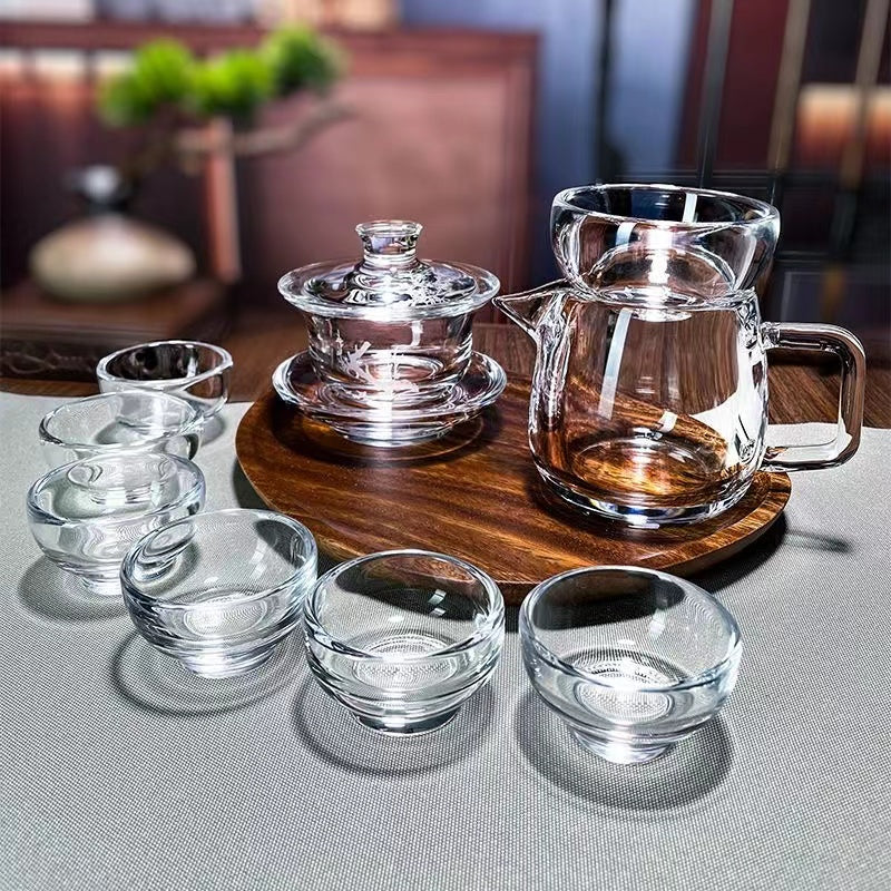 Original mineral crystal tea set, fair cup, teapot cover