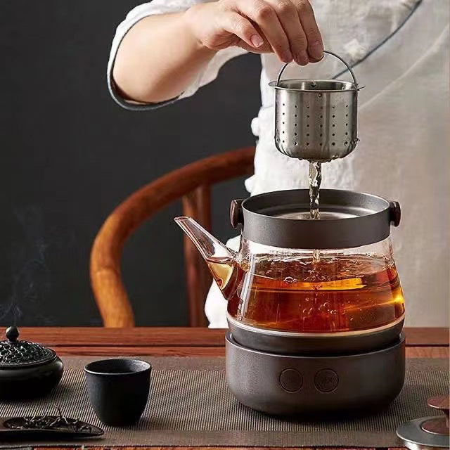 Boiling kettle glass tea maker, lifting beam tea set, electric tea sto ...