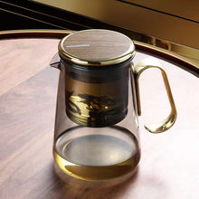 Load image into Gallery viewer, Elegant cup, all glass heat-resistant filter, tea brewing artifact, Kung Fu tea set, magnetic suction cup