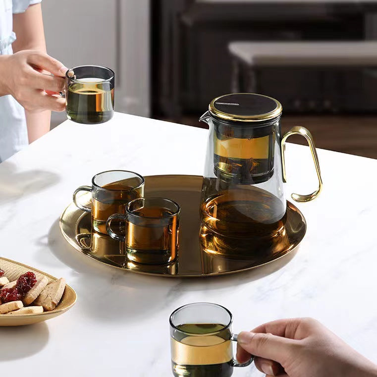 Elegant cup, all glass heat-resistant filter, tea brewing artifact, Kung Fu tea set, magnetic suction cup