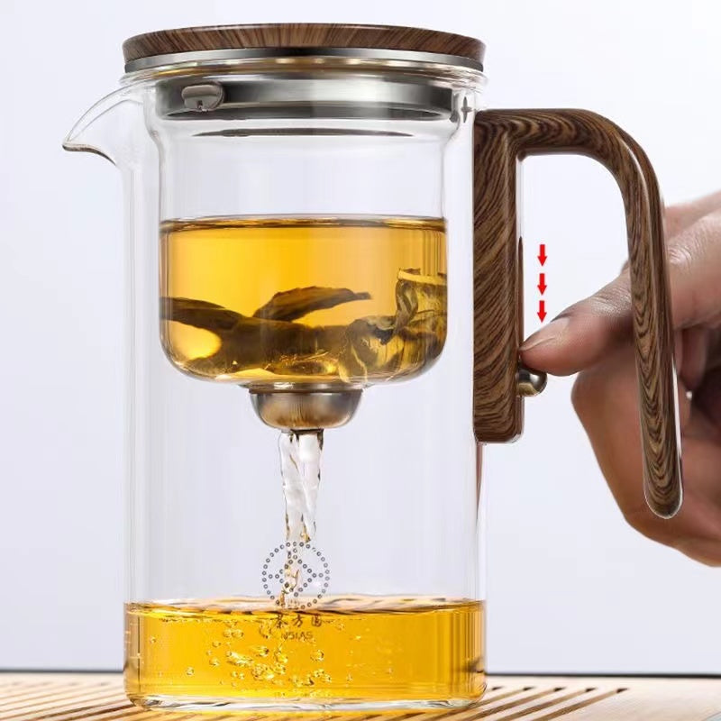 Household floating cup glass high-temperature magnetic suction filtration tea water separation