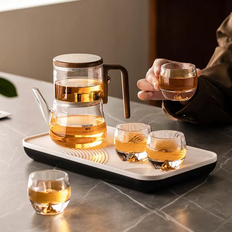 Household floating cup glass high-temperature magnetic suction filtration tea water separation