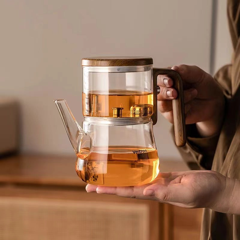 Household floating cup glass high-temperature magnetic suction filtration tea water separation