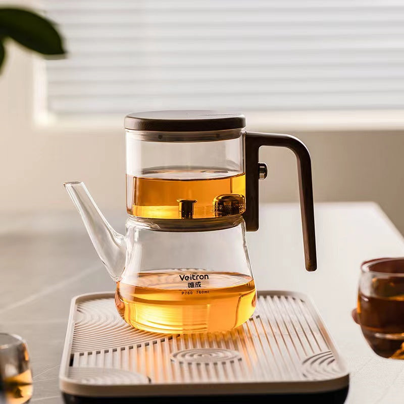 Household floating cup glass high-temperature magnetic suction filtration tea water separation