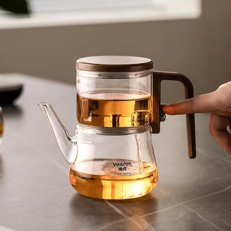 Household floating cup glass high-temperature magnetic suction filtration tea water separation