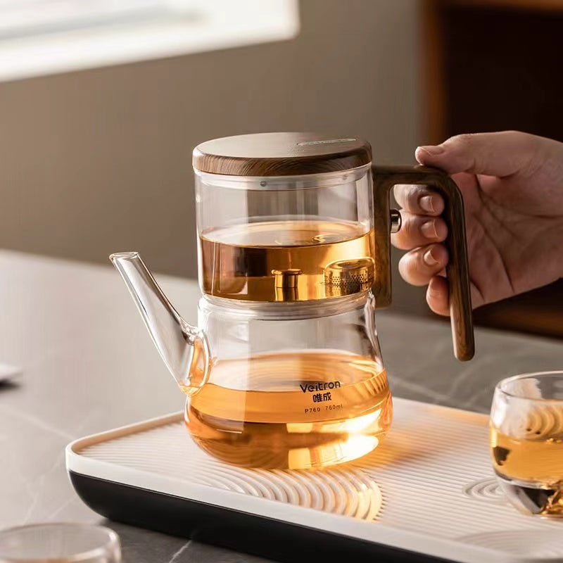 Household floating cup glass high-temperature magnetic suction filtration tea water separation