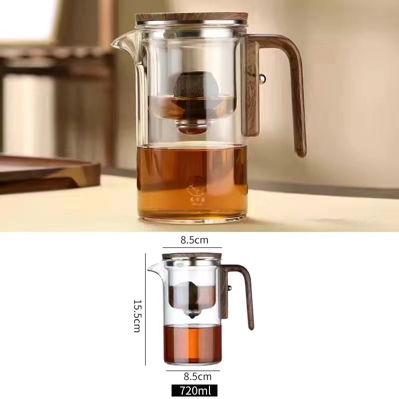 Household floating cup glass high-temperature magnetic suction filtration tea water separation