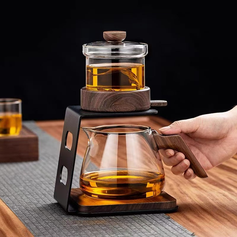 Intelligent automatic lazy tea maker tea set with magnetic suction and one click tea separation, elegant cup