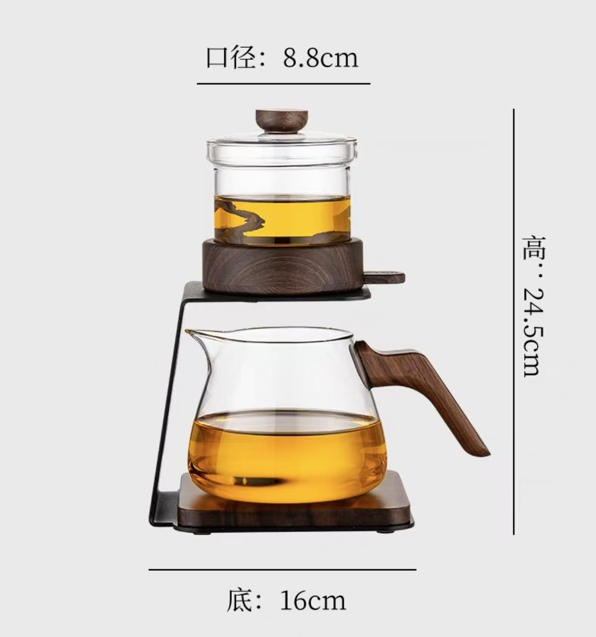 Intelligent automatic lazy tea maker tea set with magnetic suction and one click tea separation, elegant cup