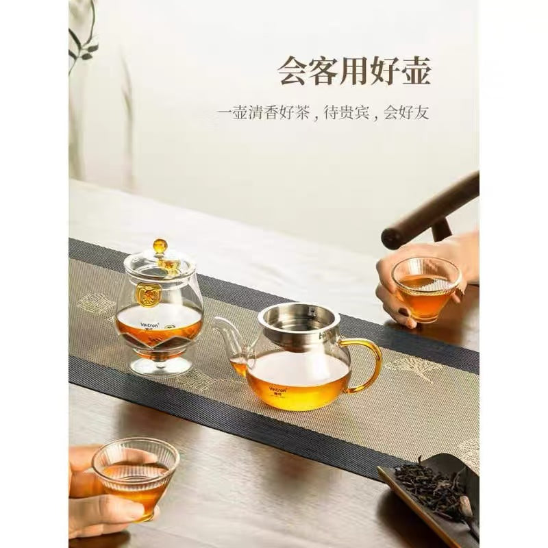 Teapot glass inner liner, elegant cup, tea separation and filtration