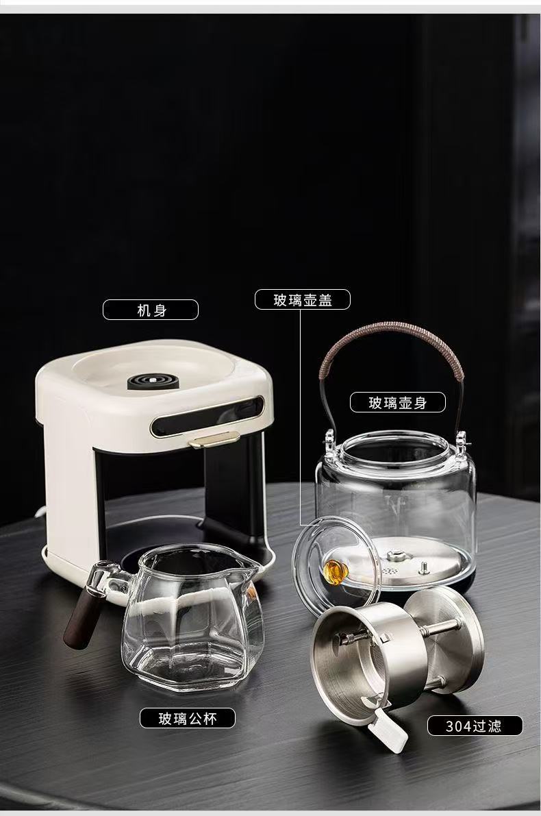 Steam spray type teapot, bottom water filling fully automatic tea maker, tea drinking machine