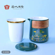 Görseli Galeri görüntüleyiciye yükleyin, Tea set: 1 pot, 5 cups, portable all-in-one storage, Chinese style ceramic tea set, car mounted, outdoor, easy to soak