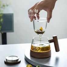 Load image into Gallery viewer, Magnetic glass tea cup, tea separation tea cup, office filter water cup