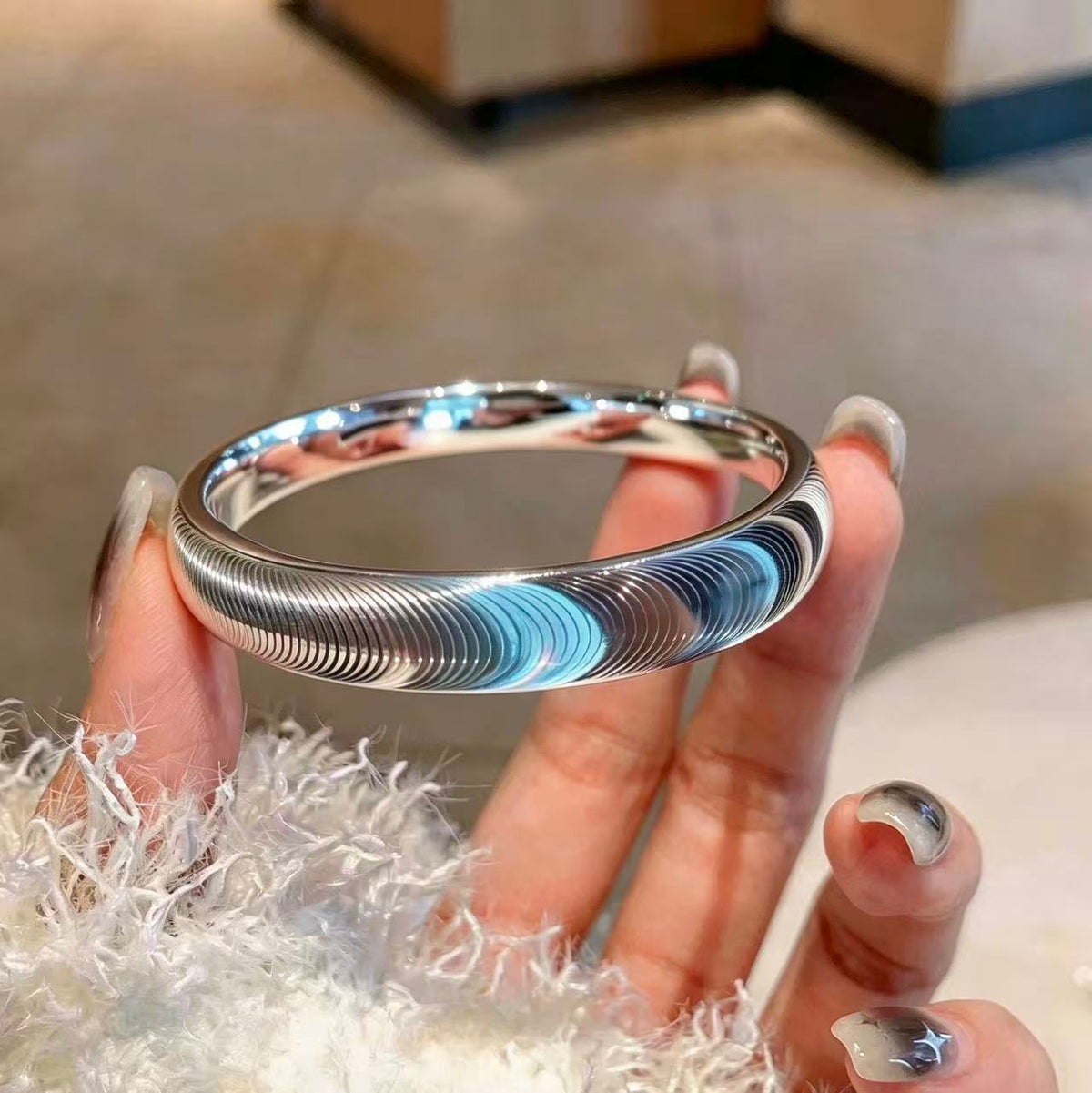 sterling silver cat eye bracelet supports customization