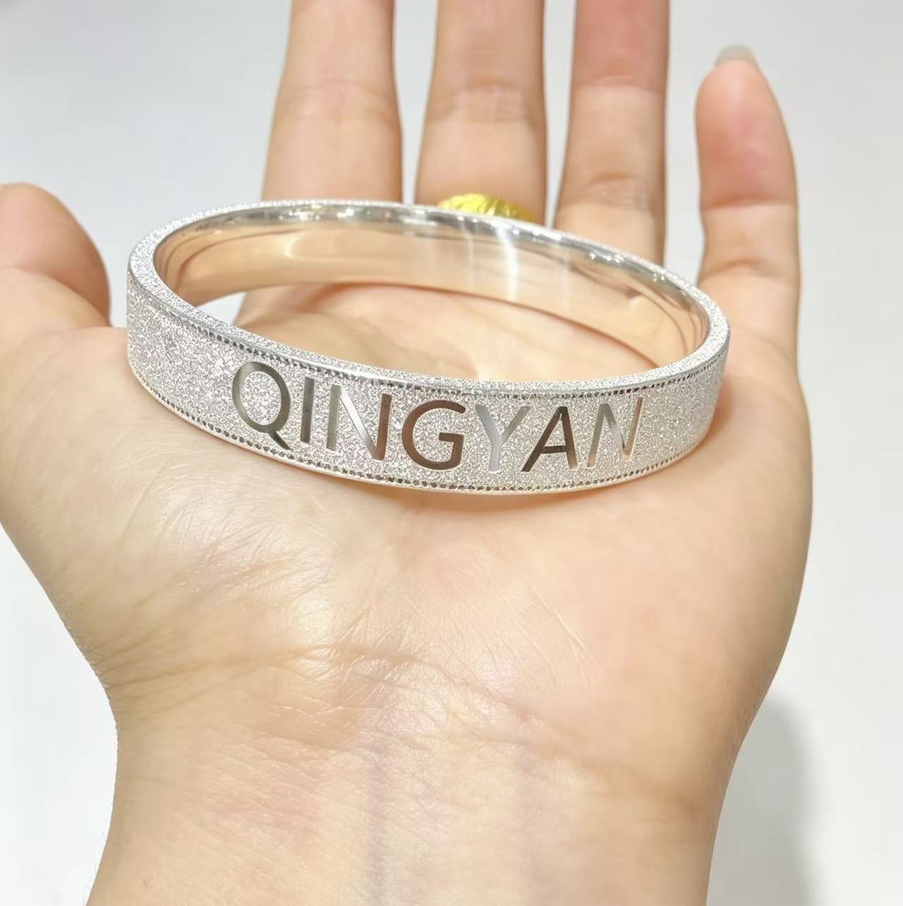 sterling silver cat eye bracelet supports customized name and pattern