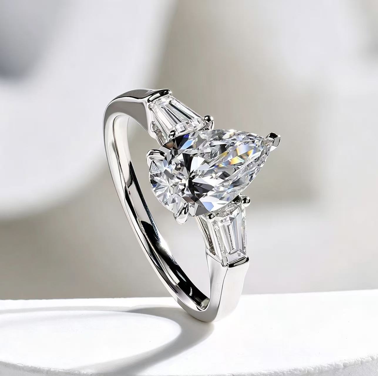 Waterdrop shaped ring