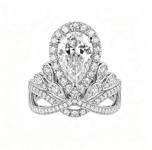 Charger l'image dans la galerie, Crown droplet shaped platinum ring