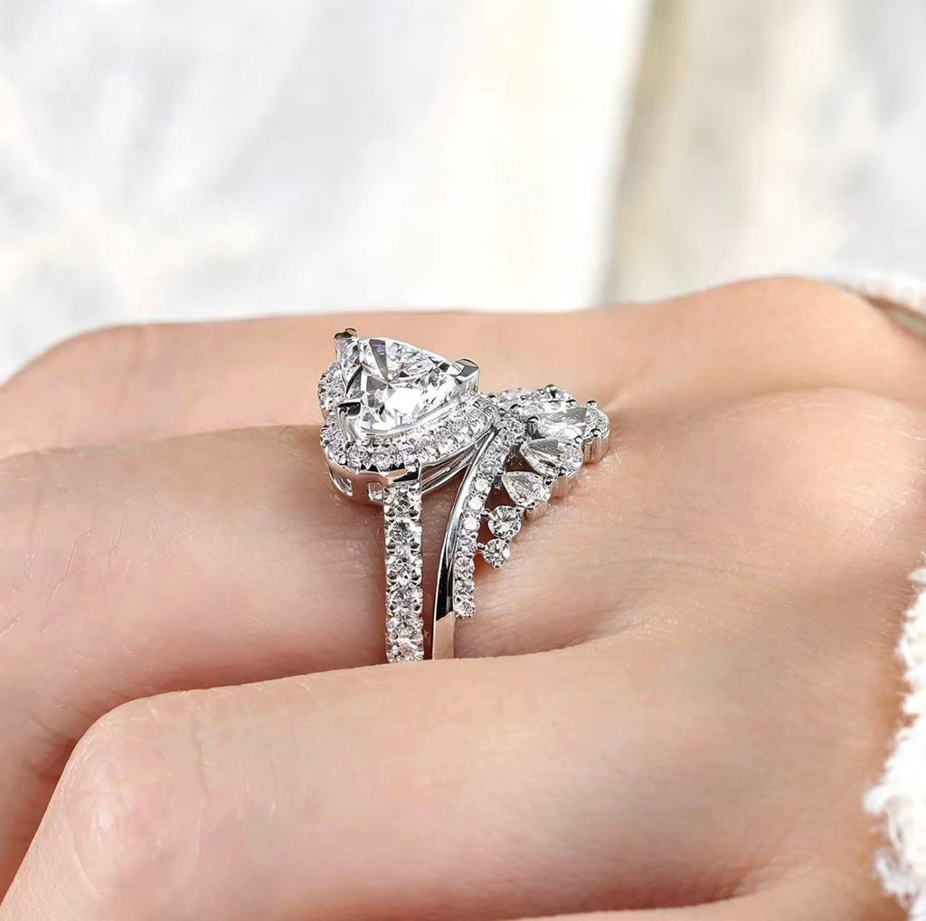 Heart shaped double layered ring