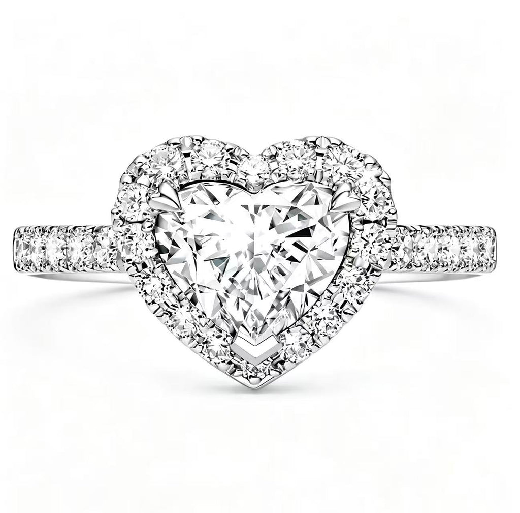 Heart shaped double layered ring