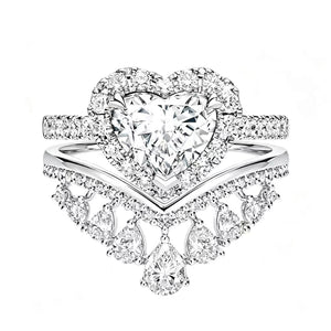Heart shaped double layered ring