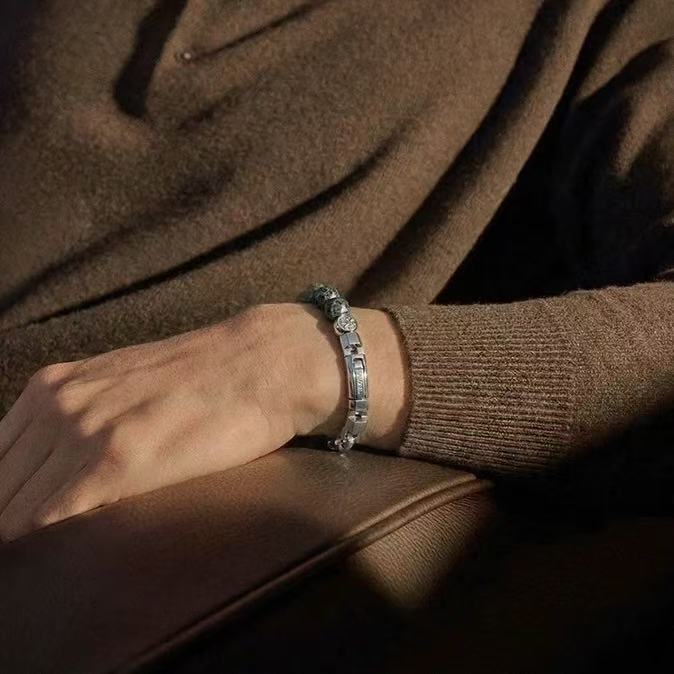 |Swedish AWNL Taikoo Xinghe Bracelet Longyan Stone S925 Silver Nordic Design