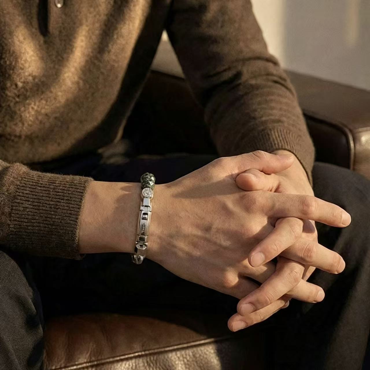 |Swedish AWNL Taikoo Xinghe Bracelet Longyan Stone S925 Silver Nordic Design