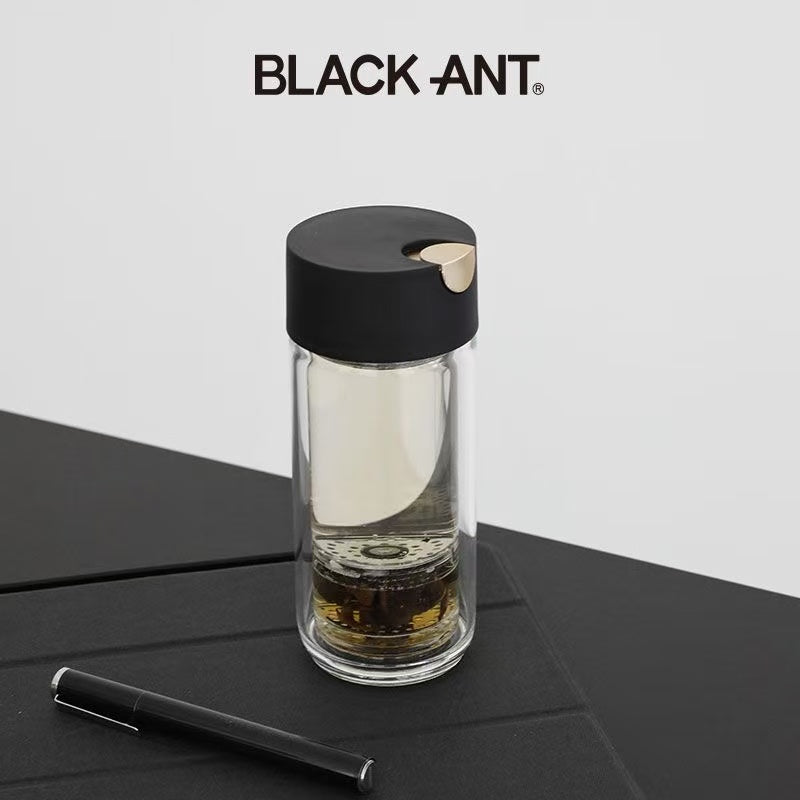 Tea water separation double-layer high borosilicate glass cup
