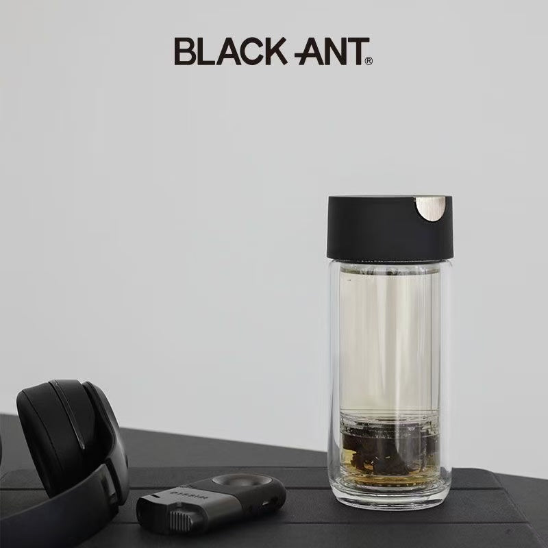 Tea water separation double-layer high borosilicate glass cup