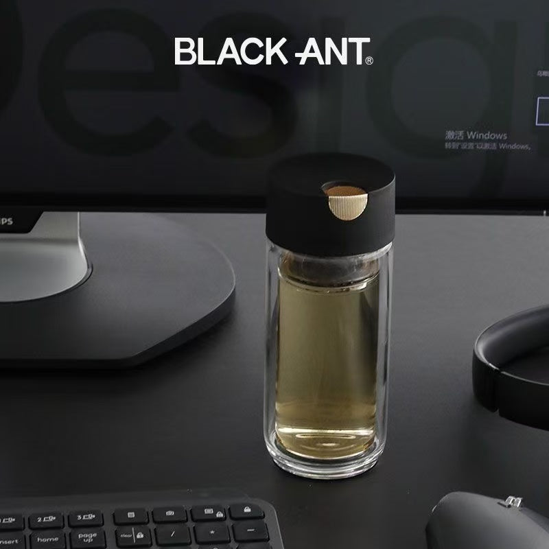 Tea water separation double-layer high borosilicate glass cup