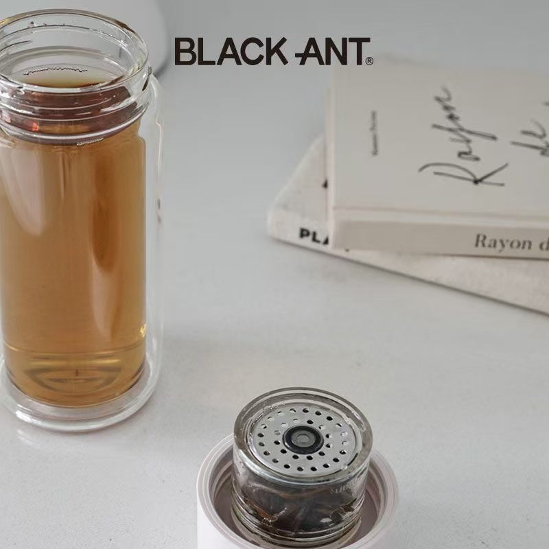 Tea water separation double-layer high borosilicate glass cup