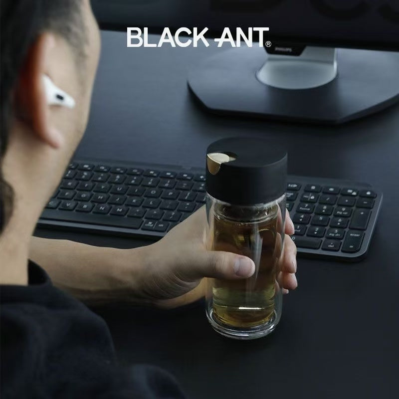 Tea water separation double-layer high borosilicate glass cup
