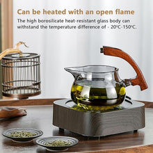 Load image into Gallery viewer, Lazy Kungfu Drip TeaPot, Heat Resistant Tea Set, Semi-Automatic Glass Teapot Suit for Magnetic Water Flow Wooden Glass Teapot Set