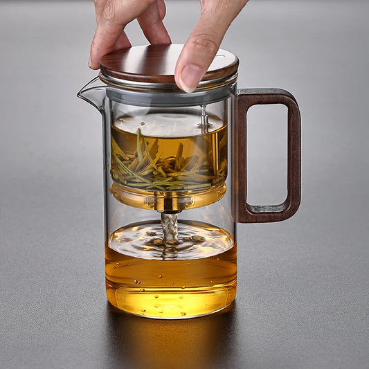 Glass Heat-Resistant Teacup for Tea-Making Magnetic Bubble-Absorbing Portable Business Artifact
