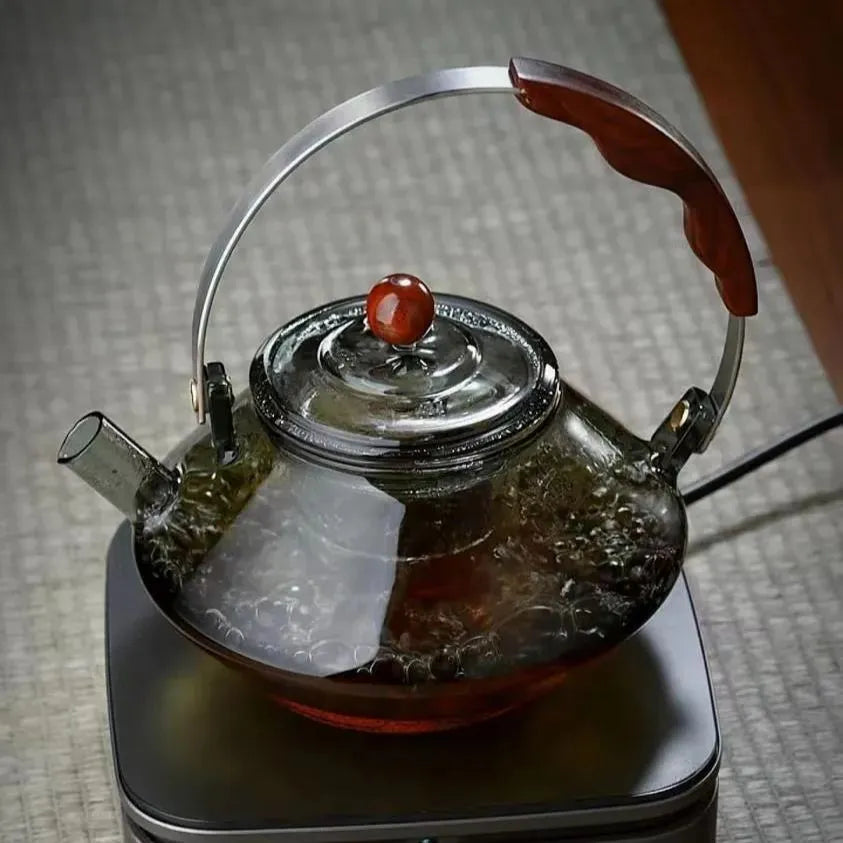 Electromagnetic circuit dedicated high-temperature resistant thickened lifting beam steaming and boiling tea pot with a large capacity of 1000ml