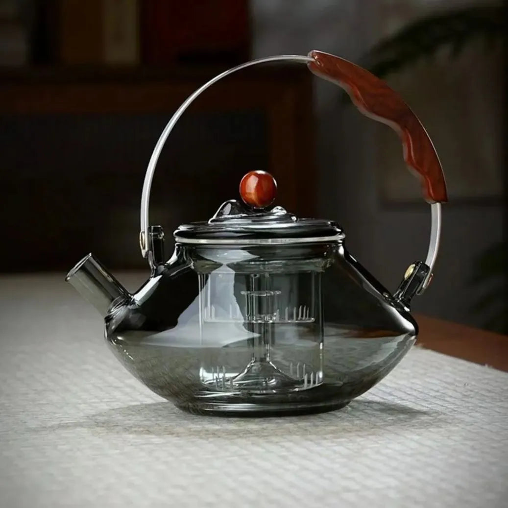 Electromagnetic circuit dedicated high-temperature resistant thickened lifting beam steaming and boiling tea pot with a large capacity of 1000ml