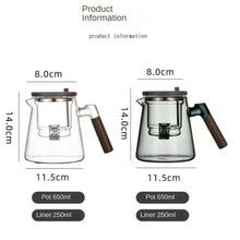 Load image into Gallery viewer, ea pot with heat-resistant glass inner liner, one click tea water separation press type tea cup